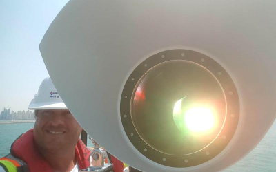 Commissioning of a Sealite 5 degree PEL (Port Entry Light) in Dubai Waters