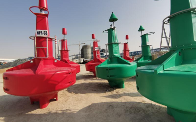 Deployment of Sealite Atlantic 2600mm Navigation buoys fitting with SL-75