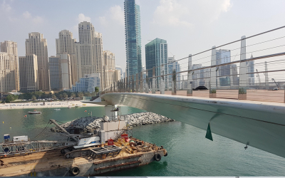 Installation  of Sealite  bridge lights and day-marks