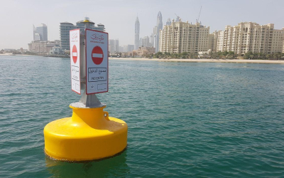 Installation of custom signage buoys