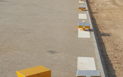 Supply and installation of Avlite Systems solar powered helipad lights in Saudi Arabia